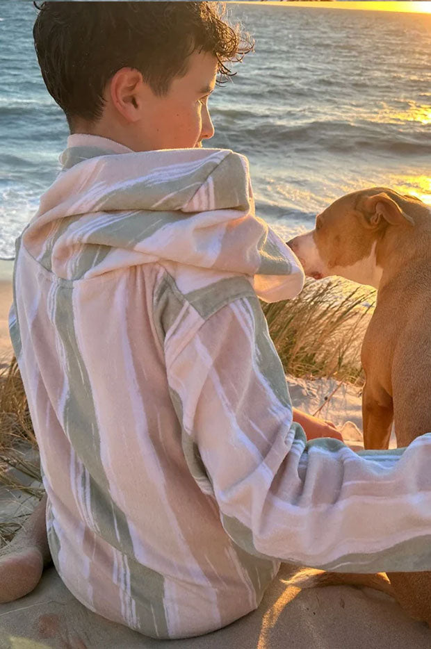 Kids Island Sand Hooded Towelling Robe 7-11Y