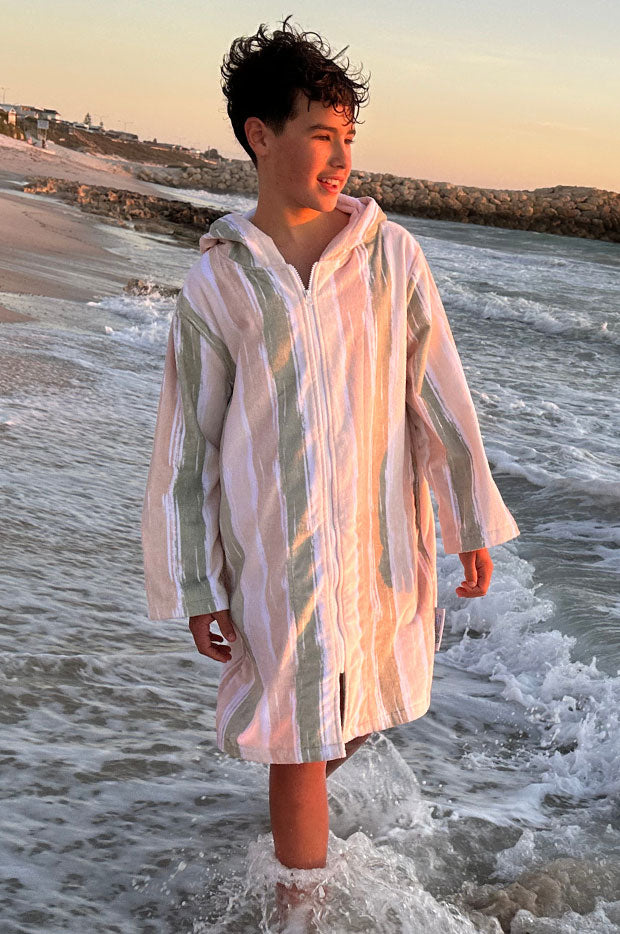 Kids Island Sand Hooded Towelling Robe 7-11Y