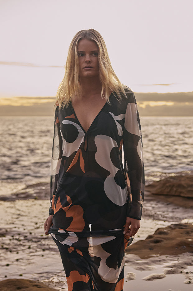 Cactus Garden Mesh Cover Up