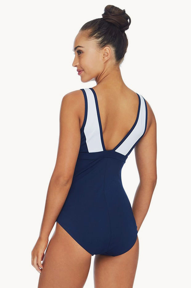 Ruched Scoop Neck One Piece